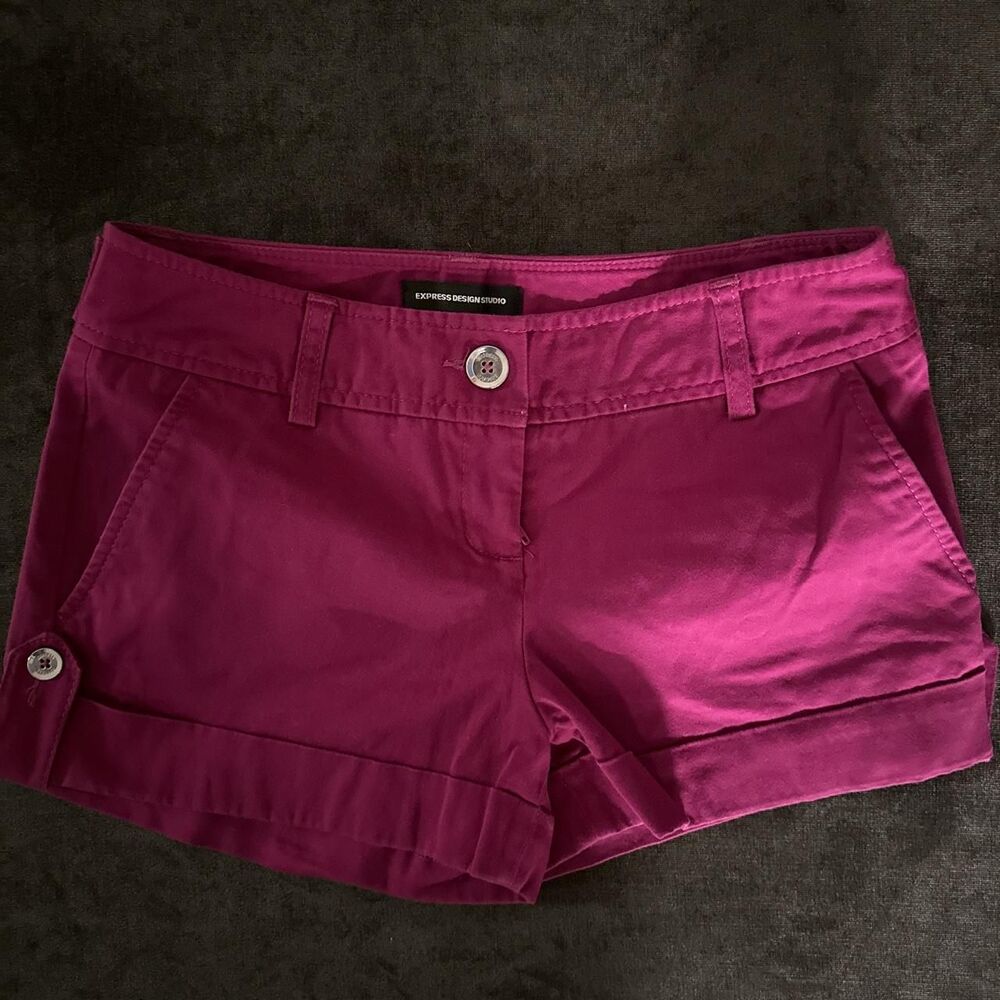 Express Women's Pink and Purple Shorts